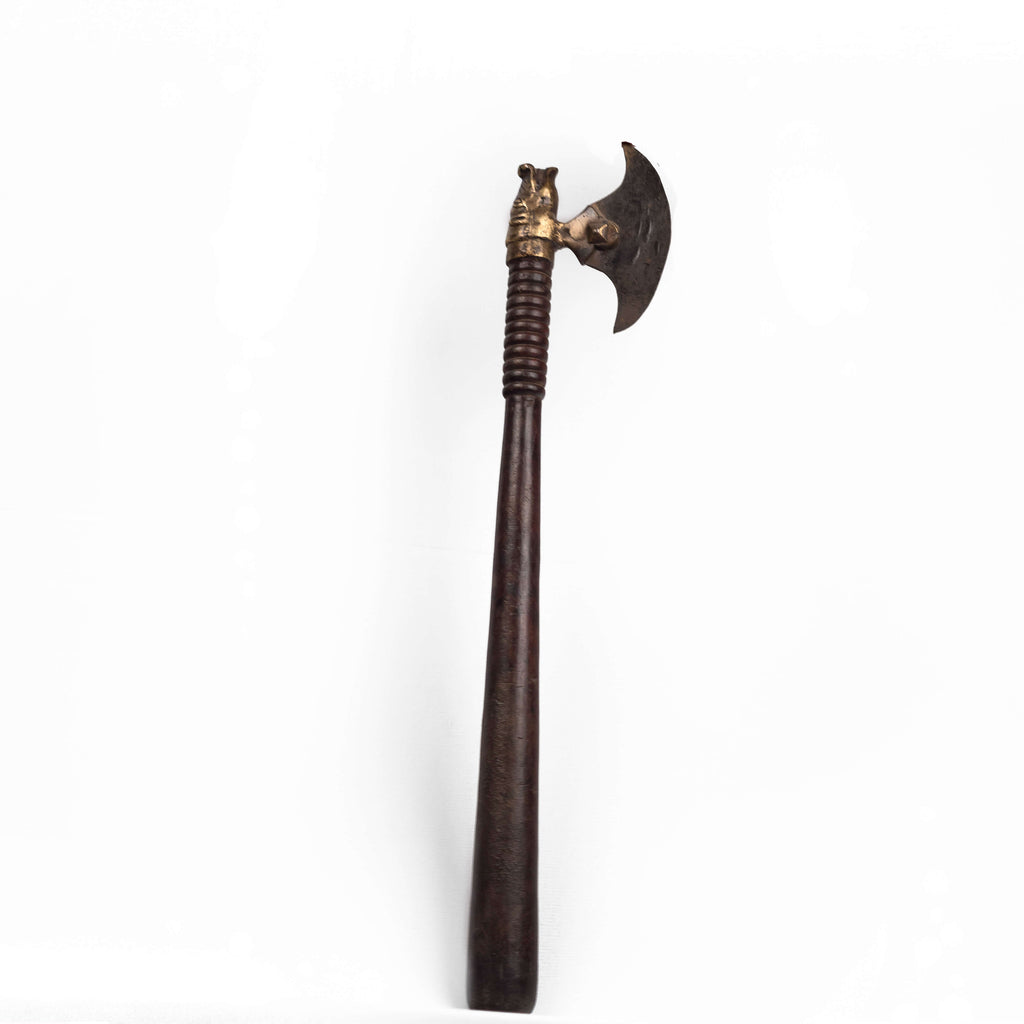 DECORATED AXE WITH WOODEN HANDLE