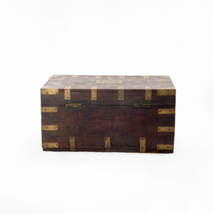 CHEST WITH BRASS EMBELLISHMENTS