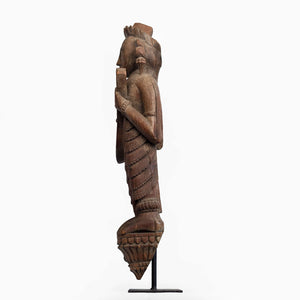 WOODEN IDOL OF A MUSICIAN