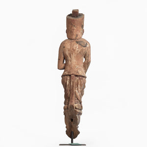 VINTAGE WOODEN IDOL OF A GUARD