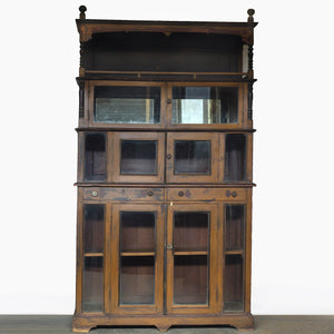 WOODEN AND GLASS CABINET