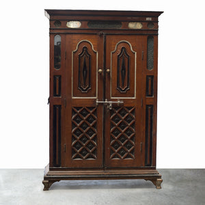 DARK WOOD CARVED CABINET