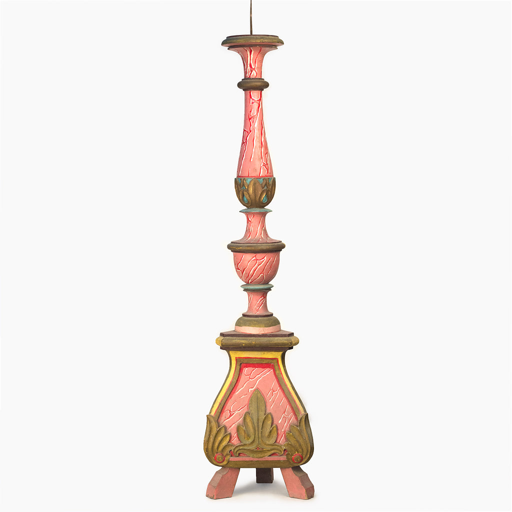 RARE VINTAGE PINK CANDLE STAND