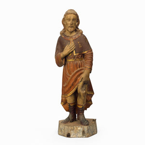 ST. ROCKY POLYCHROME WOODEN IDOL