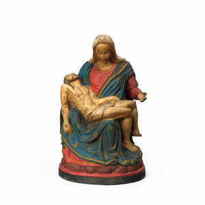 WOODEN IDOL OF MOTHER MARY WITH JESUS