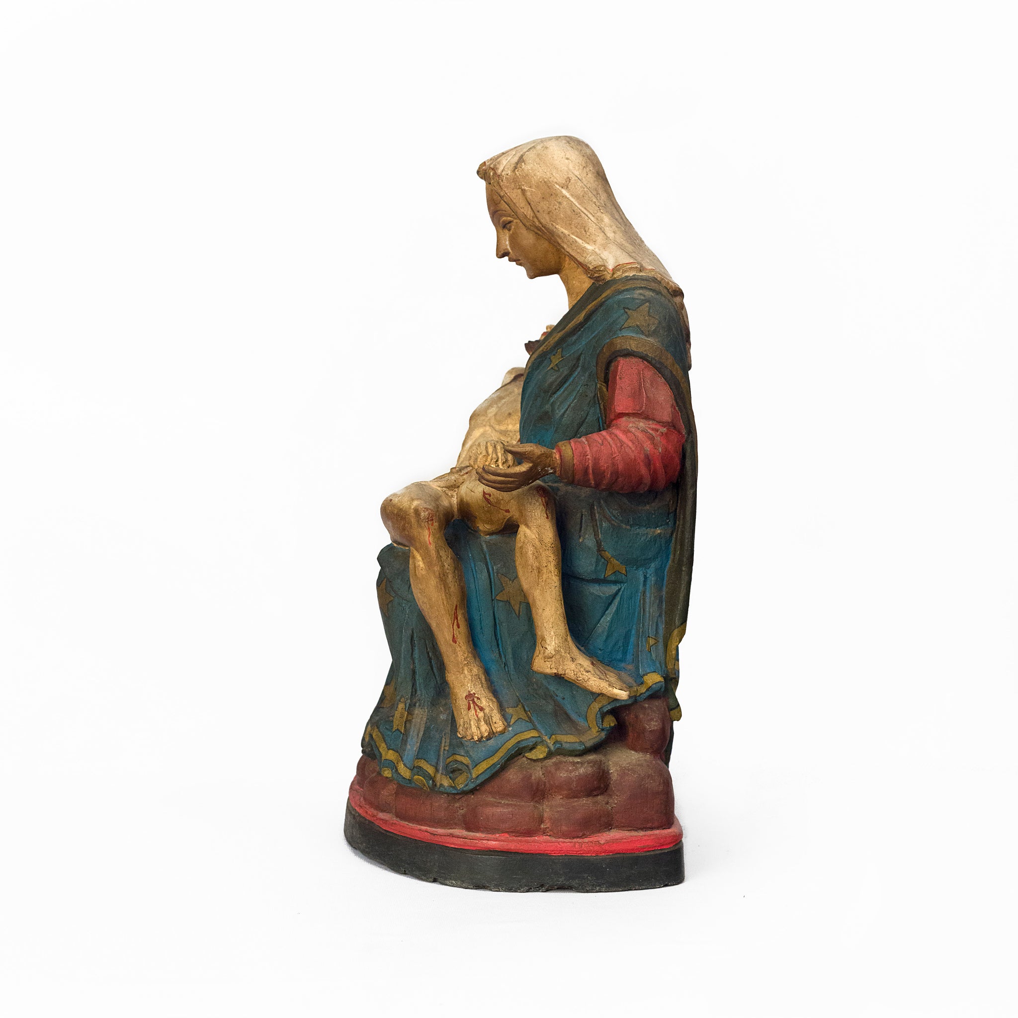 WOODEN IDOL OF MOTHER MARY WITH JESUS