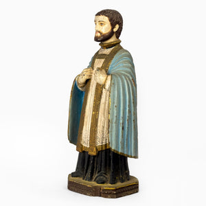 POLYCHROME WOODEN IDOL OF ST. FRANCIS