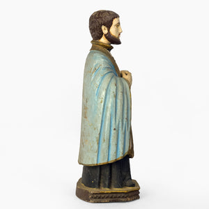 POLYCHROME WOODEN IDOL OF ST. FRANCIS