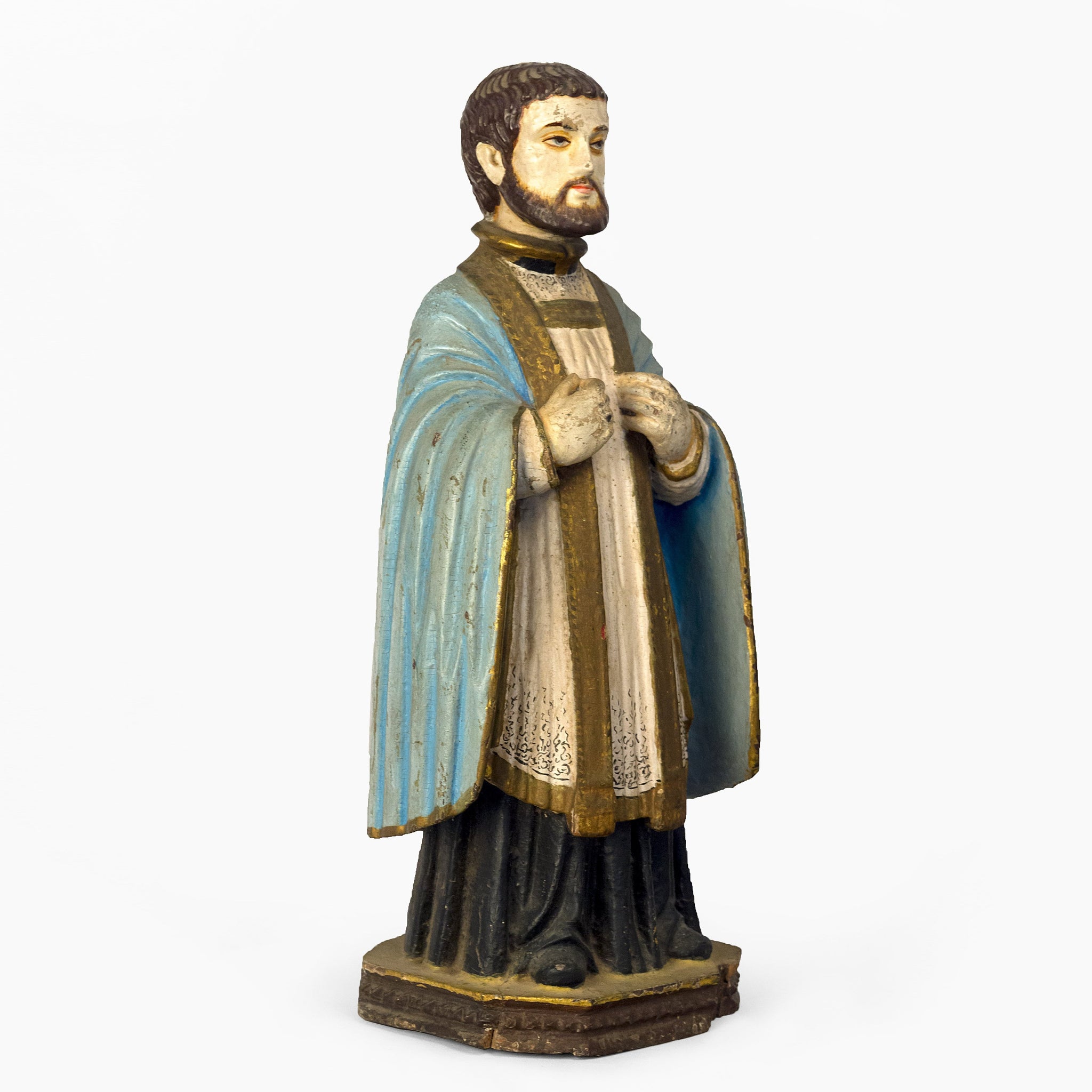 POLYCHROME WOODEN IDOL OF ST. FRANCIS
