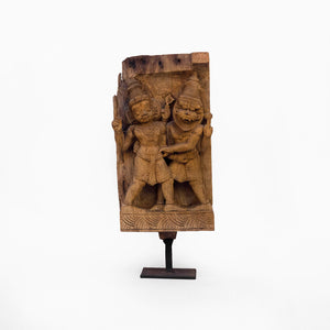 LORD NARASIMHA AND HIRANYAKASHIPU FINE WOODEN CARVING