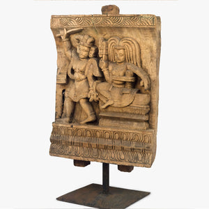 FINE WOODEN CARVING OF AIYANAR